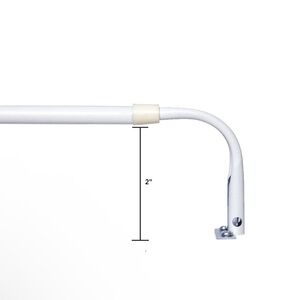 White Curved Shower Curtain Rod - No Screws